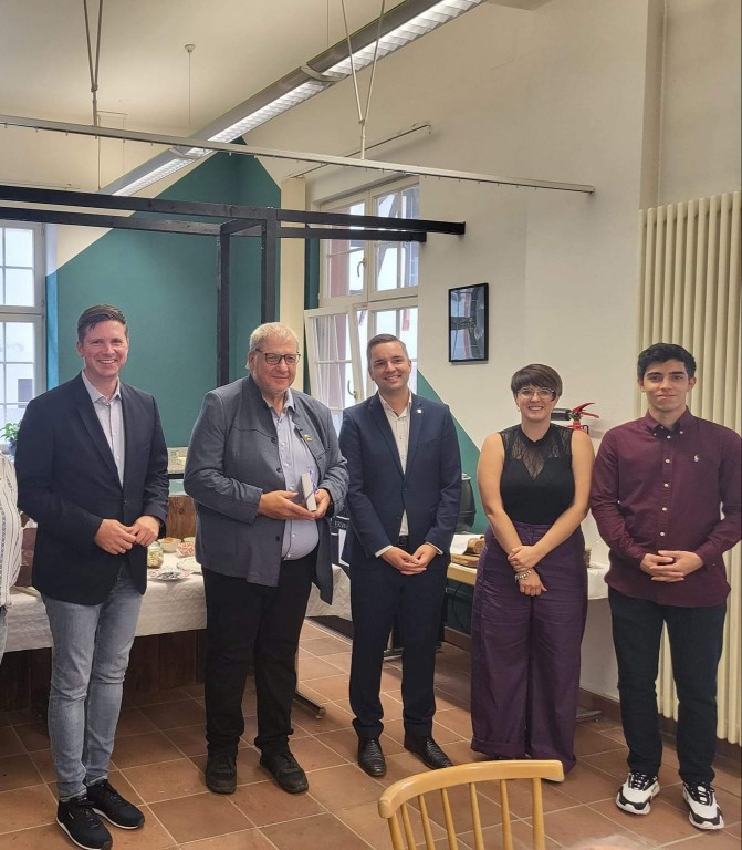 Dr. Florian Toncar MdB, Lutz Jäckel Kreisvorsitzender, Julian Christ (SPD) Bürgermeister Gernsbach, Petra Zink stellvertr. Kreisvorsitzende  Und Leiterin Kornhaus, Rayn Chalak stellvertr. Vorsitzender Mittleres Murgtal . FDP Kreisverband Rastatt